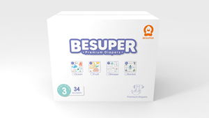 Couches-culottes pour bébé Besuper T Premium avec feuille arrière respirante et protection anti-fuites 3D pour 27-35 livres - Product Image 5