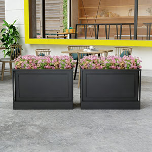 Jardinière en métal d'extérieur, grand pot à fleurs rectangulaire, <span class=keywords><strong>bac</strong></span> de plantation en fer et acier inoxydable, jardinière décorative pour la cour - Product Image 2