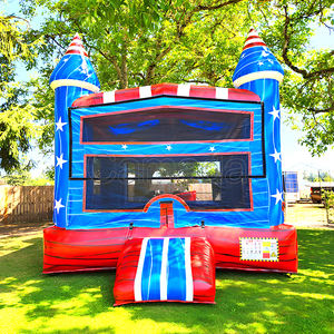 Château gonflable géant pour enfants, tout-petits, en PVC, avec accessoire souffleur, taille 4x4, installation facile, protection UV, ignifuge - Product Image 1