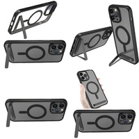Casing Pelindung Magnetik Transparan dengan Penyangga untuk iPhone 17 Air 16 Pro Max 15 14 13 12 Plus 11, Barang Elektronik Dropshipping