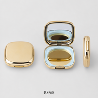 Boîtier de maquillage ovale vide pour poudre compacte et poudre libre avec miroir, emballage cosmétique en gros, direct usine