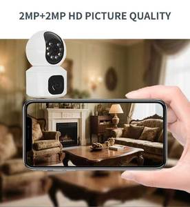 Cámara de teléfono para bebé interior Lente dual 6MP HD Pantalla dual Detección de movimiento Alarma de Voz bidireccional Cámara de seguridad para el hogar - Product Image 2