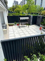 Valla Moderna Impermeable de 6 Pies con Paneles de Aleación de Aluminio, Marco de Acero Inoxidable con Recubrimiento en Polvo, Modelado 3D Personalizable para Jardines