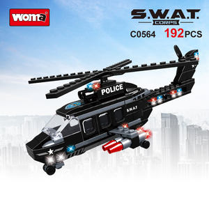 WOMA TOYS C0564 <span class=keywords><strong>Vente</strong></span> chaude en usine Cadeaux Premium Blocs de construction de scène d'hélicoptère armé SWAT Jouet Juguete Barato - Product Image 5