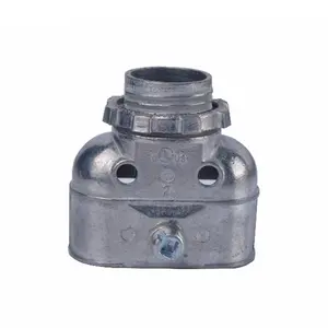 shanghai Linsky approval steel conduit fittings flex metallic conduit connectors duplex single screw, clamp type Zinc