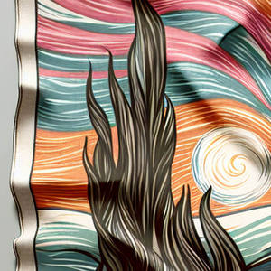 100% 실크 고급 가을 맞춤 프린트 반 고흐 유화 사각 스카프 (여성용) - Product Image 2