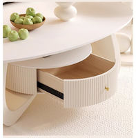 Table basse moderne minimaliste en pierre avec plateau en ardoise, structure en acier, design de rangement écologique, mobilier de salon convertible