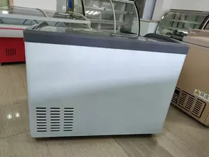 中国製商業用スライディングカーブガラスドアアイスクリームチェストフリーザー