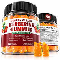 Gummies deBerbérine HCL avecCannelle deCeylan pour le Métabolisme et la Santé Digestive Intestinale 60 Gummies Marque Privée OEM