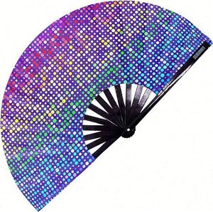 Éventail Pliant en Bambou de 13 Pouces avec Logo Personnalisé, Motif Fée Classique Sculpté, Style Musical, Souvenir d'Halloween et de Mariage – Grande Vente - Product Image 1