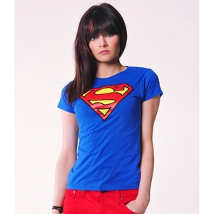 ซูเปอร์ผู้หญิงพระราชสีฟ้าแขนสั้นเสื้อยืด Superwoman พิมพ์เสื้อยืดที่มีการปรับขนาดที่กำหนดเองและบริการการพิมพ์ - Product Image 1
