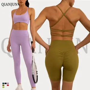 Logo personnalisé Débardeur et pantalon <span class=keywords><strong>de</strong></span> survêtement 3 pièces Ensemble <span class=keywords><strong>de</strong></span> vêtements <span class=keywords><strong>de</strong></span> yoga Ensemble <span class=keywords><strong>de</strong></span> pantalon <span class=keywords><strong>de</strong></span> jogging surdimensionné pour femmes - Product Image 1