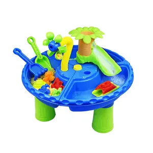 新款儿童户外玩具沙滩桌套装夏季玩具玩沙滩游戏儿童沙滩玩具带桶和工具套装