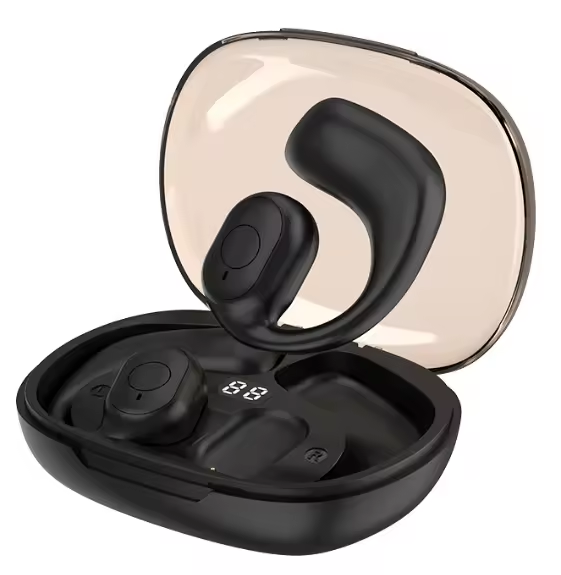 F60 Sports TWS Earphones Newest Open Ear Bone Conduction with LED Display Sweatproof Stereo Wireless BT 5.4 Hook Design