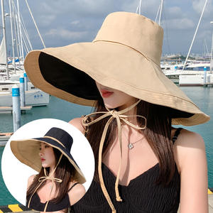 Sombrero de Sol de Ala Ancha de Doble Cara para Mujer, Gorra de Pescador para Playa y Exteriores, Protección UV, Sombrero Tipo Bucket - Product Image 2