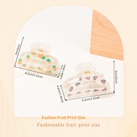 Accessoires capillaires d'été style dessin animé fruits frais pour filles, pince à cheveux en PVC décontractée pour chignon arrière de la tête, personnalisable avec logo