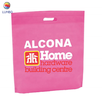 Sac à provisions à poignée découpée non tissé réutilisable robuste personnalisé couture écologique avec motif de lettres