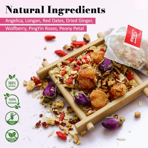Thé de cycle menstruel sain 100% naturel et biologique personnalisé Chinaherbs 8g*10 sachets saveur rose Équilibre hormonal féminin Thé végétalien - Product Image 2