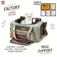 Sac de transport pour animaux de compagnie OEM ODM, logo personnalisable, couleur et tissu au choix, pliable, respirant, sac de transport pour animaux de compagnie pour les voyages en avion