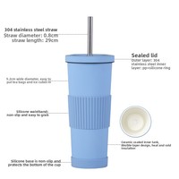 Tasse à thé au lait en acier inoxydable à isolation sous vide 830 ml, avec revêtement en céramique, antidérapante, portable, avec paille, sans BPA, maintien thermique 6-12 heures