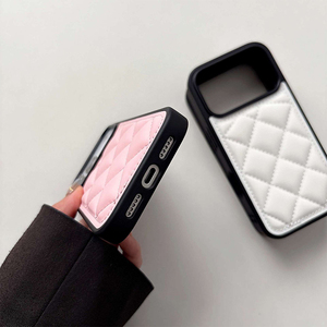 For 17 Pro Max Phone case Winter and Autumn <strong>Checkered</strong> Down Jacket Simple Protective case - Product Image 3