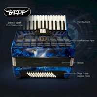 Accordéon 30 touches 60 basses, accordéon à clavier avec cadre en érable pour adulte, personnalisable OEM