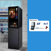 Machine à Café Distributrice Commerciale Entièrement Automatique Électrique à Monnayeur Instantanée Chaude avec Distributeur Automatique de Gobelets