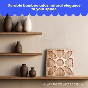 Plateau en bois perlé pour enfants, boîte de rangement pour bijoux, artisanat DIY, présentoir de bracelets, couleur bois naturel, style moderne et simple - Product Image 2