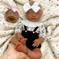 Poupée Reborn Fille Laura de 20 pouces, Haute Simulation, Noire, Anatomiquement Correcte, en Silicone Doux au Toucher, pour Enfants et Collectionneurs