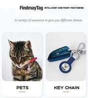 Dispositif anti-perte pour animaux de compagnie en gros Localisateur mondial de clés Contrôle par application Mini traceur GPS étanche pour animaux de compagnie Chat Chien Balise de suivi de plus de 20 heures d'autonomie