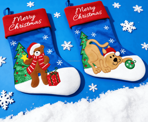 Meias de Natal Fofas para Pets: Bolsas de Presente de Pelúcia para Cães, Gatos, Raposas e Preguiças – Decoração de Natal e Sacolas para Petiscos de Animais de Estimação - Product Image 1