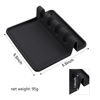 Repose-cuillère en silicone écologique avec tapis anti-goutte et support pour couvercles de casseroles, pour cuisinière et comptoirs de cuisine - Compatible lave-vaisselle