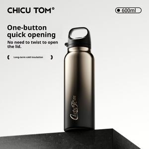 Termo Moderno de Acero Inoxidable de 600 ml, Libre de BPA, a Prueba de Fugas, para Viajes, Auto, Deportes al Aire Libre, con Tapa de Apertura Rápida de un Botón - Product Image 2