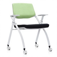 Chaise de formation moderne en tissu, pliable et à roulettes, pour salle d'école, hôtel, hôpital
