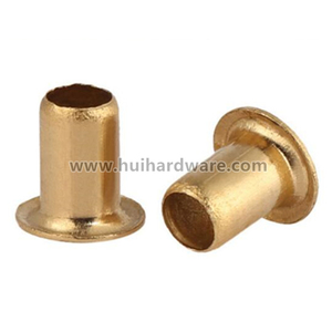 Fournisseur chinois de rivets tubulaires creux en laiton et en cuivre à tête plate et ronde - Product Image 2