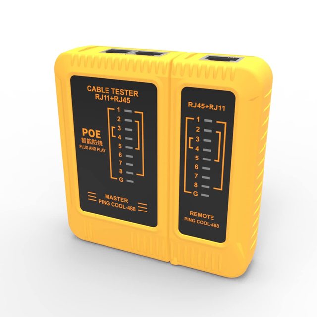 Network LAN Cable Tester Ethernet Cable Test Tool RJ45 RJ11 RJ12 CAT6 UTP LAN Wire Automatic Test Tool (Battery Not Included)