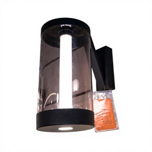 Modern Cylindrical Glass Wall Lamp Black Shade LED E26 3000K Warm White <b>Light</b> AC 110V <b>Touch</b> Control Hotel Fixture - Product Image 1