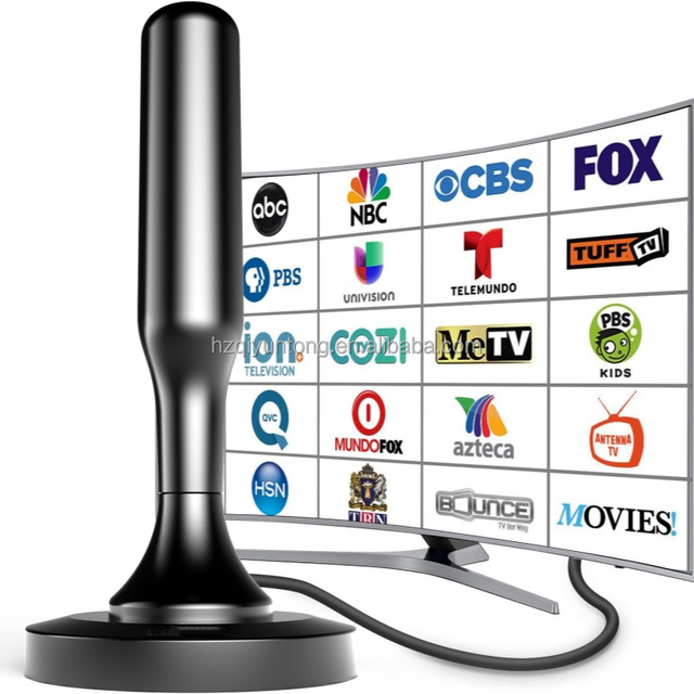 Portable Indoor Digital HD TV Antenna Free Channel USB Tuner for ATSC ISDB-T DVB-T2 Television 5m Cable Antenna Made of Plastic