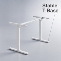 AOR Elektrisch verstelbare zit-sta bureau met enkelvoudige motor, metalen frame en houten blad, ergonomisch ontwerp