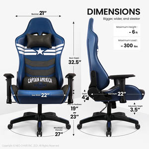 America Market Blue <span class=keywords><strong>Avenger</strong></span> <span class=keywords><strong>Gaming</strong></span> Sillas de carreras Capitán <span class=keywords><strong>Gaming</strong></span> Chair Rockers <span class=keywords><strong>Gaming</strong></span> Sillas de masaje con reposapiés - Product Image 5