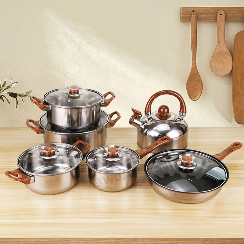 12 Pcs Tri Ply Stainless Steel Cookware Set Kitchenware Stainless Steel Cookware Sets · image 1