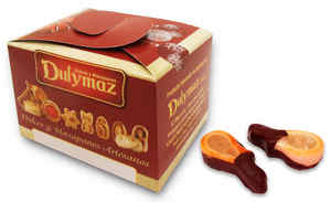 High <b>Quality</b> Dulymaz 300G Spanish Marzipan Citron & Jam Filled Traditional Ham Shape Solid Chocolate for Parties - Product Image 3