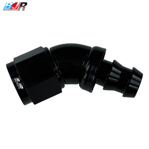 BJR Raccordo a gomito femmina AN6 in alluminio a flusso completo da 45 gradi a innesto rapido per auto ad alte prestazioni - Product Image 1