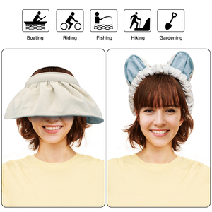 Chapeau <span class=keywords><strong>bandeau</strong></span> deux en un, couverture de Protection solaire, visière de visage, chapeau de Protection Uv - Product Image 5