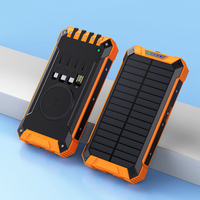 Banque d'alimentation solaire sans fil avec logo personnalisé, 20000 mAh, grande capacité, pour la recharge en extérieur des téléphones mobiles