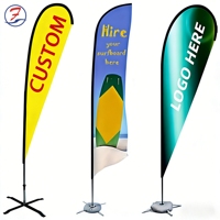 Drapeau de plage personnalisé grand format en tissu avec accessoires de présentation