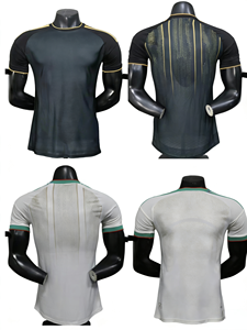 Nuova Divisa da <span class=keywords><strong>Calcio</strong></span> Algerina Nera 2026, Set con <span class=keywords><strong>Pantaloncini</strong></span> in Rete, Taglio Automatizzato, Nome Squadra Personalizzato, Asciugatura Rapida per Tutte le Stagioni - Product Image 1