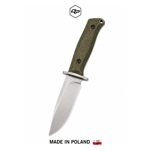 Cuchillo de acero O2 hecho a mano para bushcraft y camping, de hoja fija y alta resistencia, con mango completo y funda de Kydex para un uso confiable en el campo. - Product Image 1