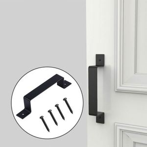 WEKIS Steel Black 6" <b>Pull</b> Handle Rustproof Barn Door Hardware Bedroom Bathroom Exterior Outdoor Kitchen Workshop Applications - Product Image 6
