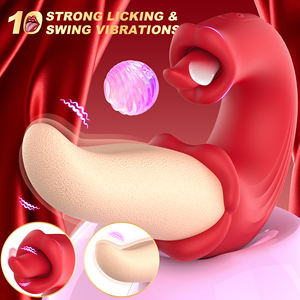Luxus Doppelzungen-Leckvibrator mit 10 Schwing- und Leckmodi zur G-Punkt- und Klitorisstimulation, vibrierendes Silikon-Sexspielzeug für Erwachsene für Frauen - Product Image 3